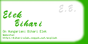 elek bihari business card